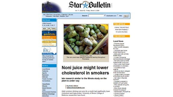 Star Bulletin werking noni op cholesterol.jpg
